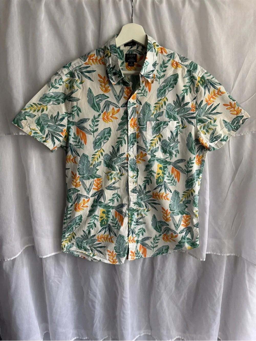 J. Crew Tropical Flex-washed Button Up Shirt